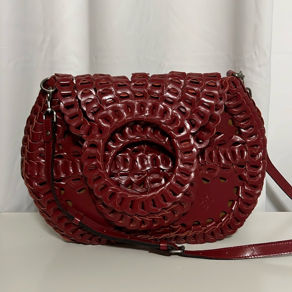 Patricia Nash Leather Ticci Crossbody Bag - Lava NWOT